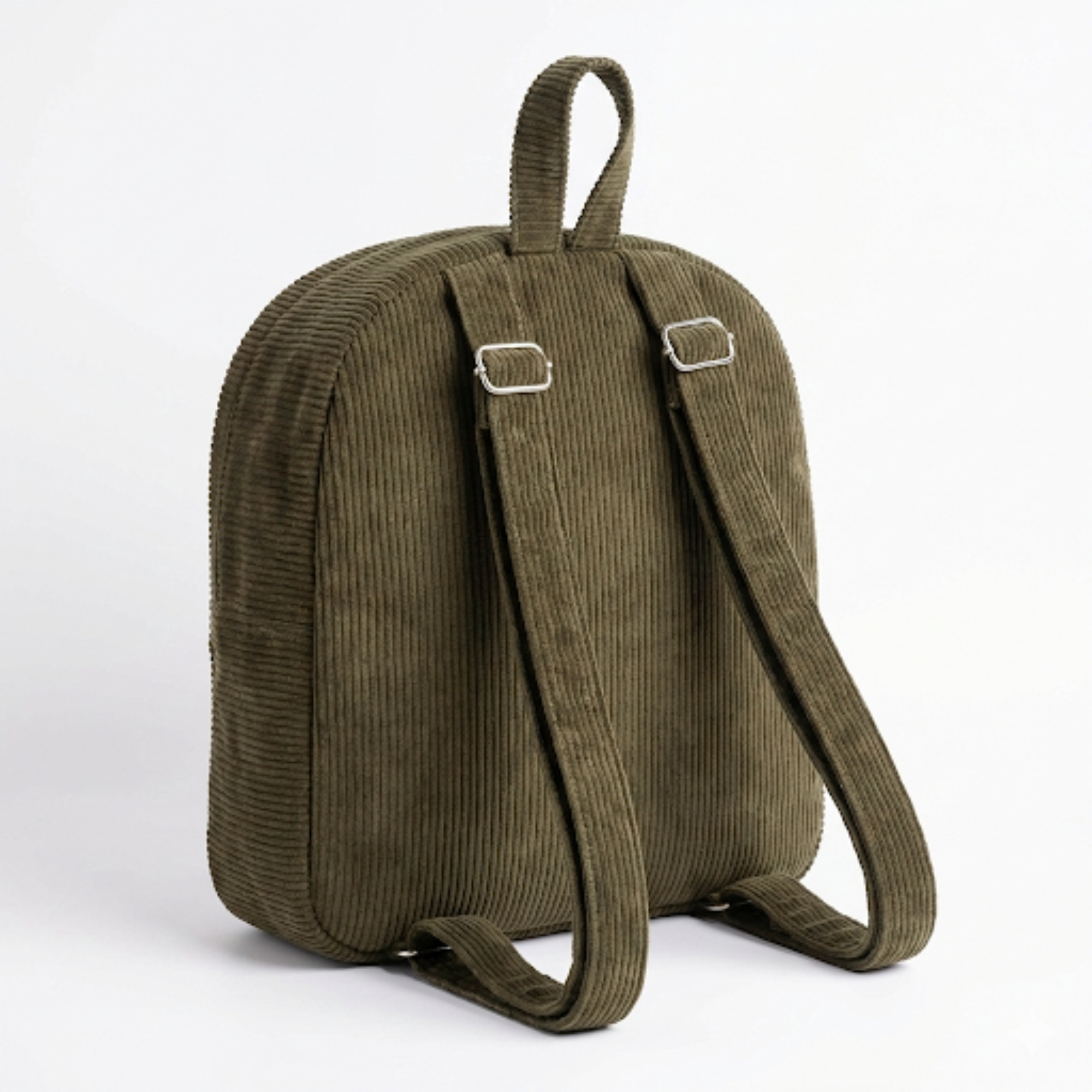 Corduroy Mini Backpack – Stylish Compact Backpack with Adjustable Straps (Brown)