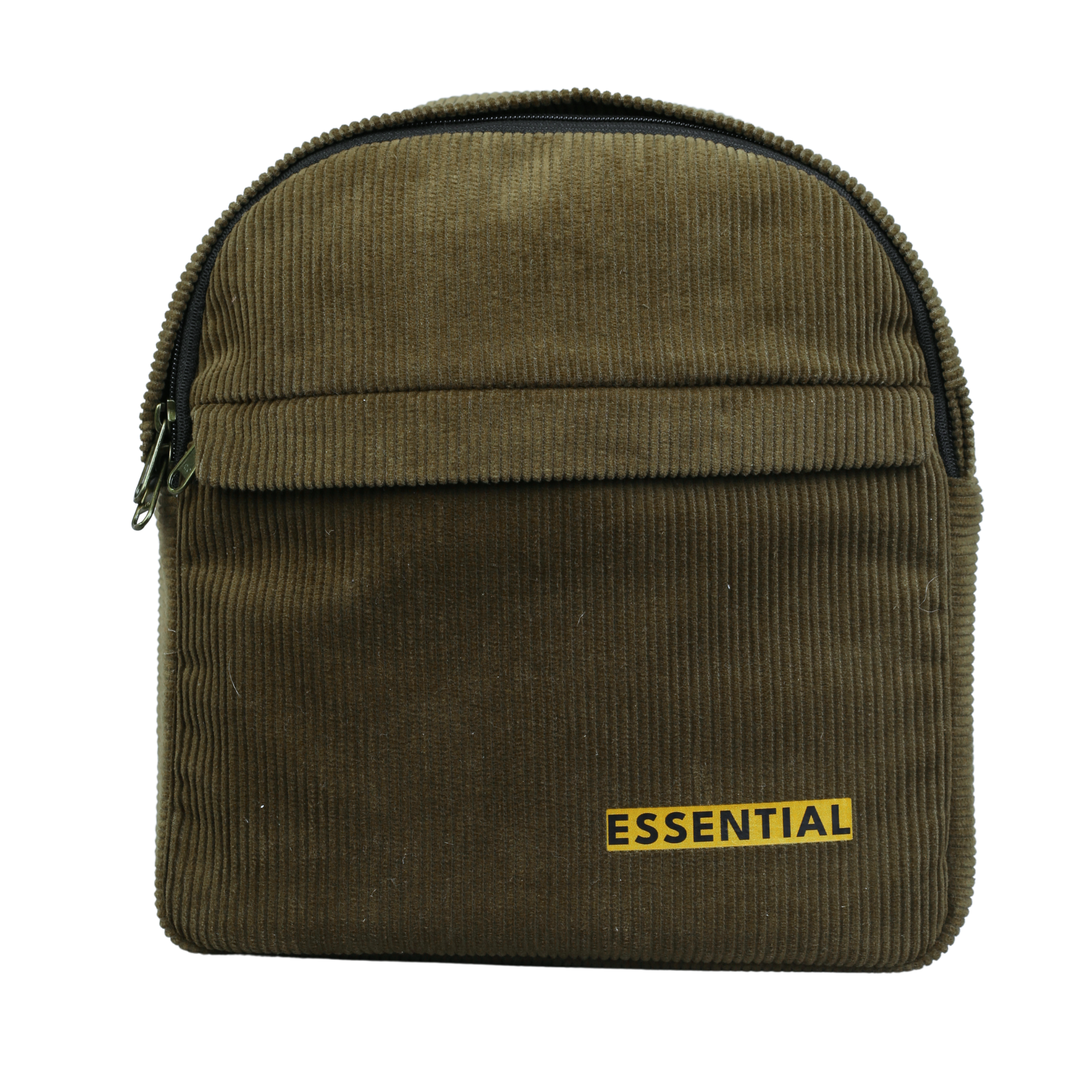 Corduroy Mini Backpack – Stylish Compact Backpack with Adjustable Straps (Brown)