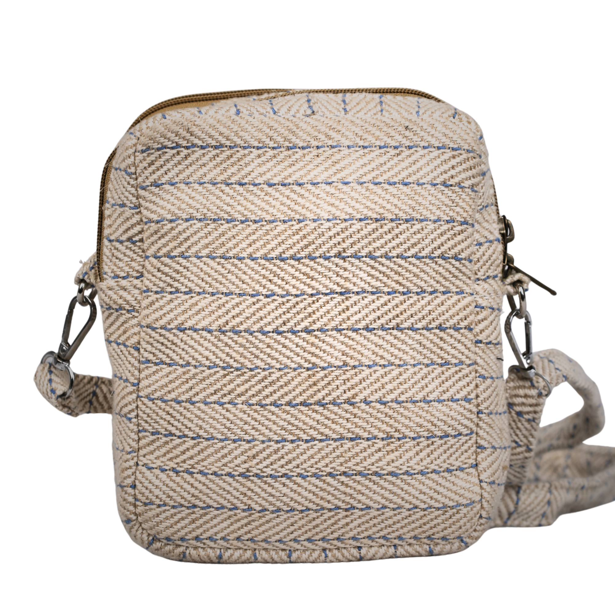 Handloom Cotton Sling Bag – Compact Crossbody Bag with Adjustable Strap